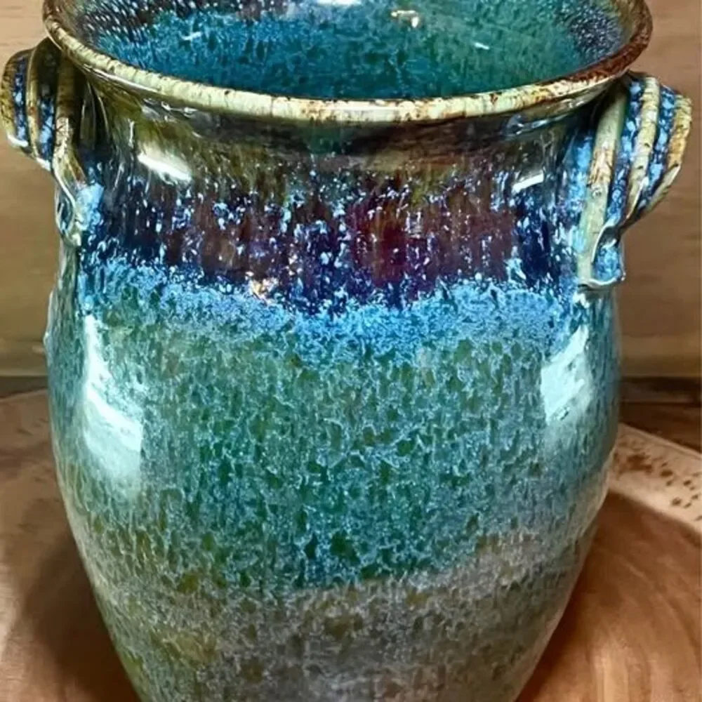 Pottery Vase Wine chiller pottery Signed hand spun